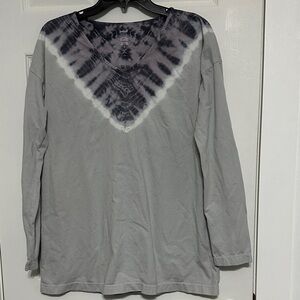 PureJill Tall Medium Gray and purple Tie-Dye Women's Tunic Top M T